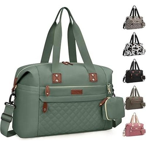 Pritent Diaper Bag Tote - Diaper Baby Bags with Pacifier Case, Shoulder Straps, Stroller Clips, Waterproof Large Mommy Maternity Travel Baby Bag for Mom and Dad, Green, Medium