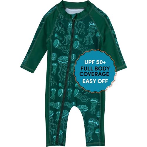 SwimZip Boys' Long-Sleeve UPF 50+ Swimsuit for Baby, Toddler, & Little Boys