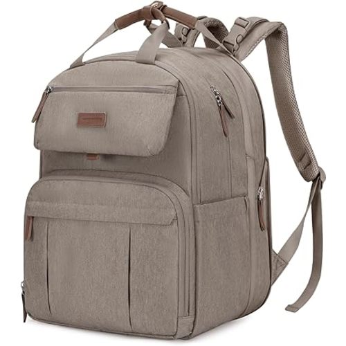 mommore Diaper Bag Backpack, Large Diaper Bag Expandable for 2 Kids/Twins, Durable Baby Bag with Changing Pad, Water Resistant Travel Diaper Backpack for Mom Dad