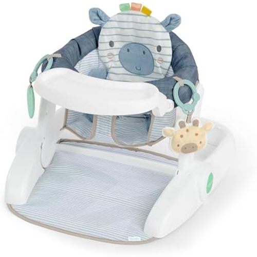 Ingenuity Prop Spot Learn-to-Sit Floor Seat for Baby, Removable Tray, 2 Linkable Toys, Tummy Time Mat, Unisex, for Ages 4-12 Months - Casi