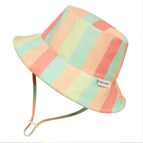 Tiny Twinkle Sun Hat with UPF 50+ UV Protection and Adjustable Brim for Toddlers (Sherbert Stripes, 0-6 Months)