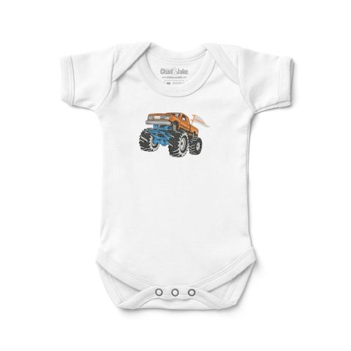 Infant Chad & Jake White Tennessee Volunteers Monster Truck Bodysuit