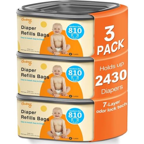 Jumbo Square Refill Fits Diaper Genie Classic, Compact, Select Pails