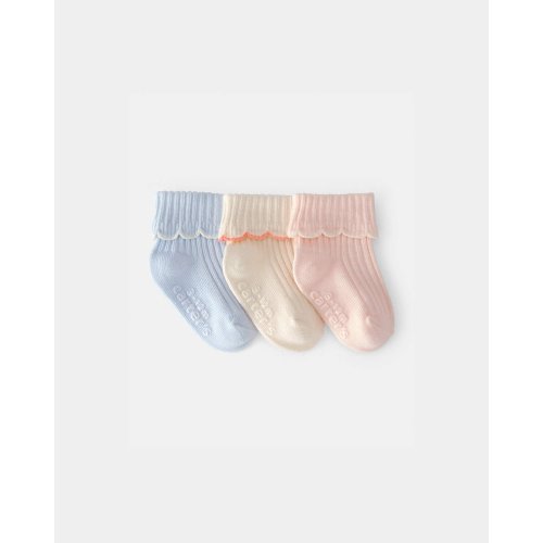 Baby Girl 3-Pack Ankle Socks - Pink/Blue | Carter's