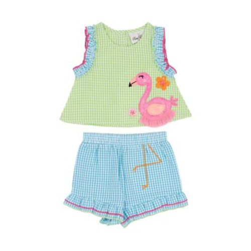 Baby Girls Flamingo Seer Shorts Set
