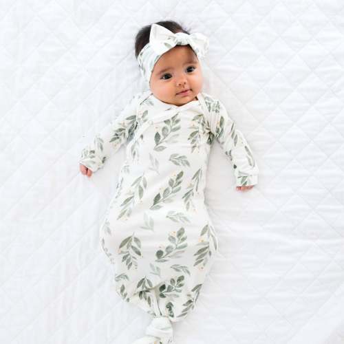 Newborn Knotted Gown - Fern