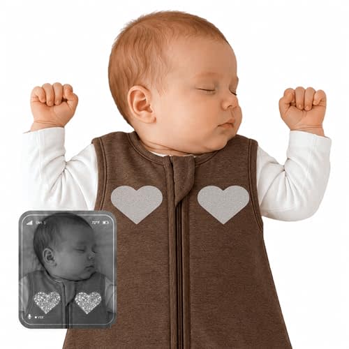 See Baby Breathing on Monitor Sleep Sack Patches Reflective Baby Monitor Visibility Patches for Night Vision Iron On No Batteries or Electronics (Moonlight Silver, Heart, Four Pack)