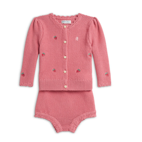 Polo Girls' Strawberry Cotton Cardigan & Shorts - Baby