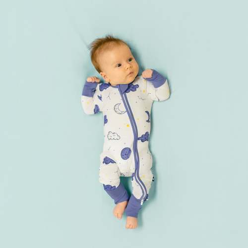 Larkspur Baby | Romper Pajamas | Convertible Footed Romper in Dreamy Skies