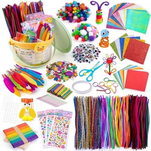 Sundaymot Kids Arts and Crafts Set 2000+ Piece DIY Craft Supplies Kit