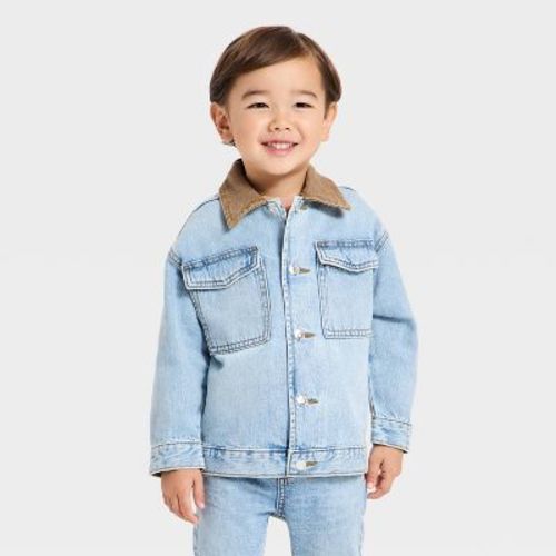Toddler Boys' Classic Denim Workwear Jacket - Cat & Jack™ Light Wash 18M