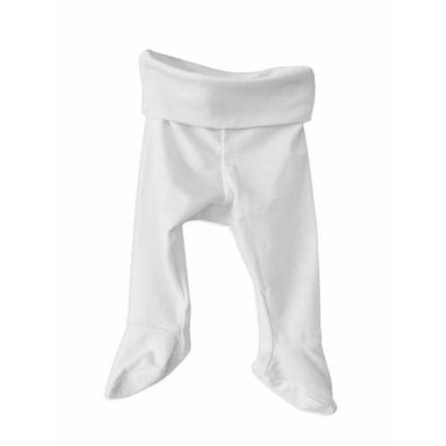 3-6 mo Peasy No-Squeeze Waist Footed Pants in White