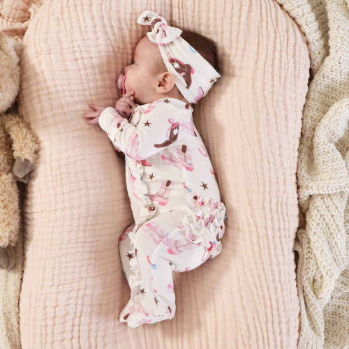 Boot Scootin' Knit Large Bow Headwrap | Pink