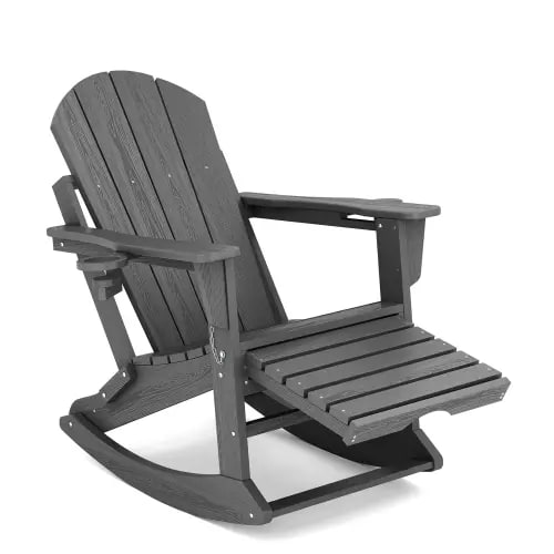 Folding Adirondack Rocking Chair with Cup Holder | Serwall
