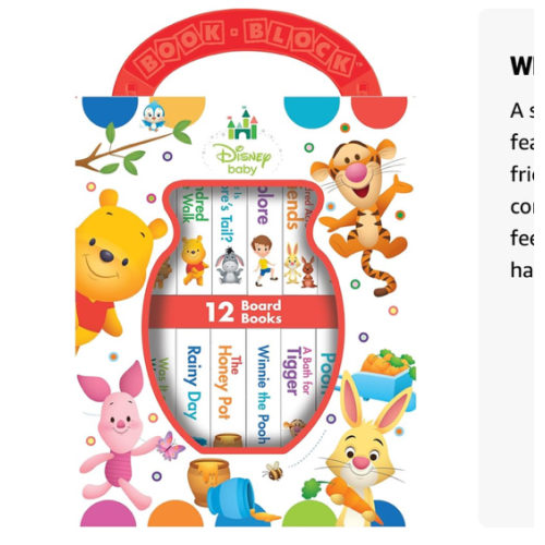 Disney Baby: Winnie the Pooh - My First Library - 12 Board Book Set - First Words, Counting, and More! - PI Kids