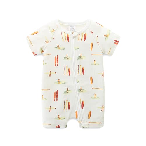 Gender Neutral Baby Clothes Cotton Short Sleeve Pants Double Zipper Footless Coming Home Outfit Boy Girl