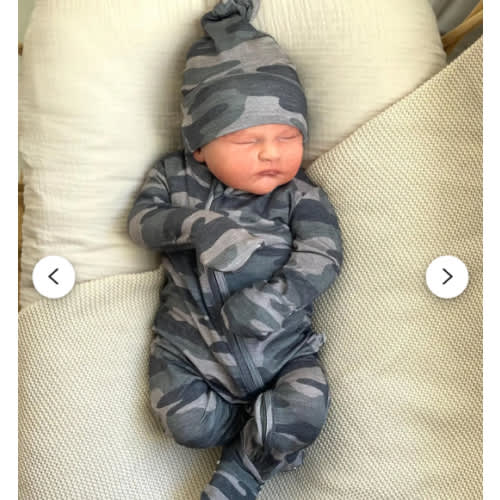 Baby Boy Clothes, Camo Bamboo Footie With Hat, Bamboo Baby Clothes, Camo Newborn Take Home Outfit Natural Footie - Etsy