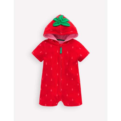 Novelty Towelling Romper-Strawberry