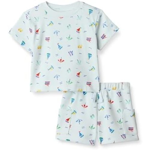 Amazon Essentials x Sofia Grainge Babies, Toddlers, and Boys' T-Shirt and Short Play Set, Multipacks