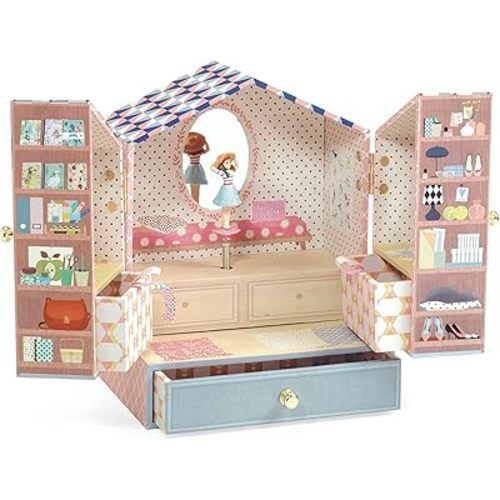 DJECO Musical Jewelry Box for Kids - Treasure Boxes Unicorn Dream -Storage for Necklace, Bracelets, Rings, Earrings, Small Toys, Decorations, Keepsake & Trinkets - Safe for Ages 6+ Boys & Girls