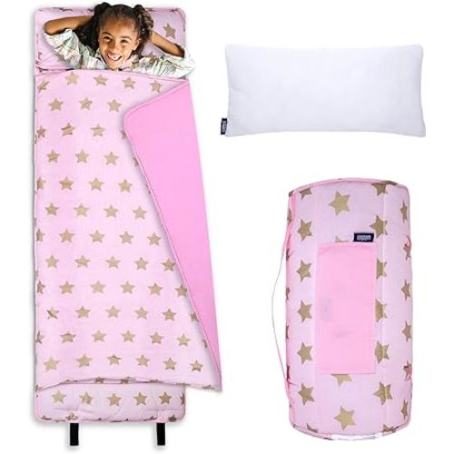 Wildkin Kids Original Nap Mat – Cozy Kids Sleep Mat with Pillow, ideal for School & Travel