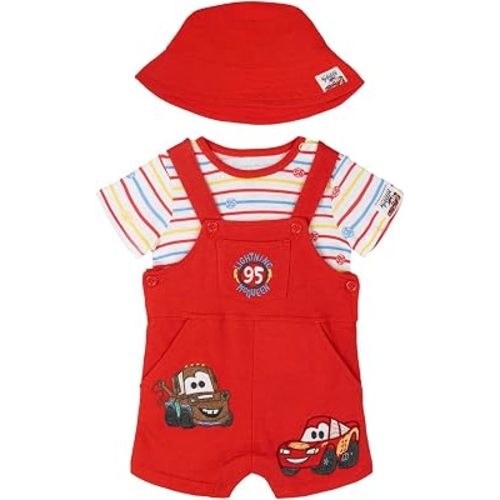 Disney Baby Boys' Tee and Shortall Set with Bucket Hat Newborn to Infant