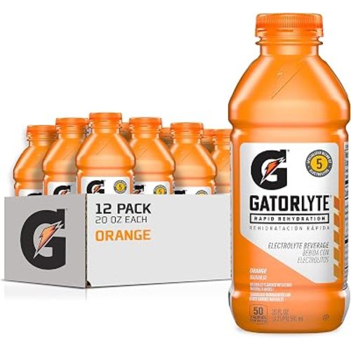 Gatorlyte Rapid Rehydration Electrolyte Beverage, Orange, 20oz Bottles (12 Pack)