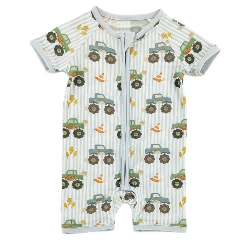 Monster Truck Bamboo Short Romper