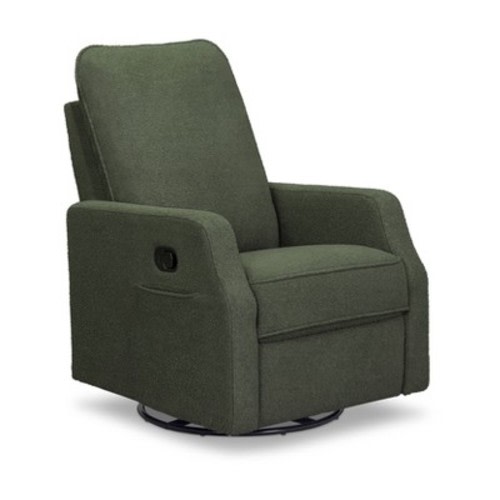 daVinci Lucas Pillowback Swivel Recliner - Cozy Olive Boucle