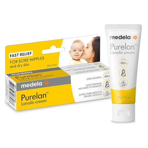 Medela Purelan Lanolin Nipple Cream, Fast Relief, Baby Safe, 37g/1.3oz x1