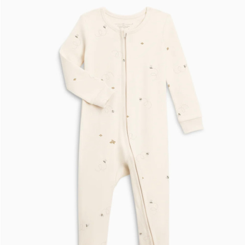 Peyton Zipper Sleeper | Bee / Pewter