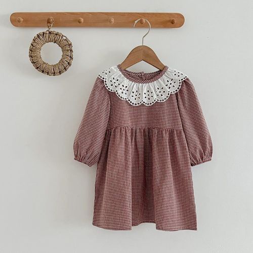 MyKids-USA Fashion Lace Collar Long Sleeve Baby Onesies or Girl Dress