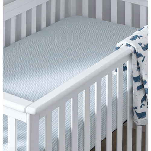 Gingham Classic Cool Organic Cotton Crib Sheet - Blue