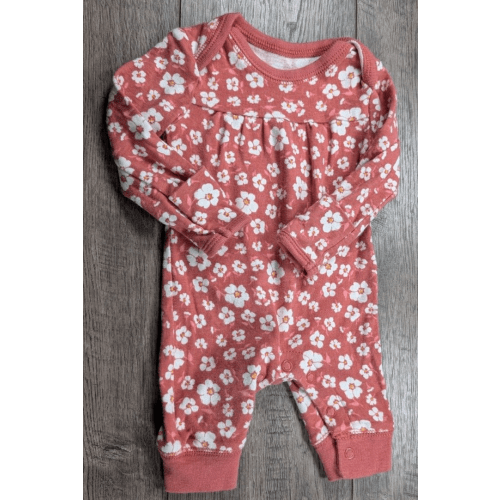 Baby Girl Clothes Carter's Newborn Brown White Flower Outfit