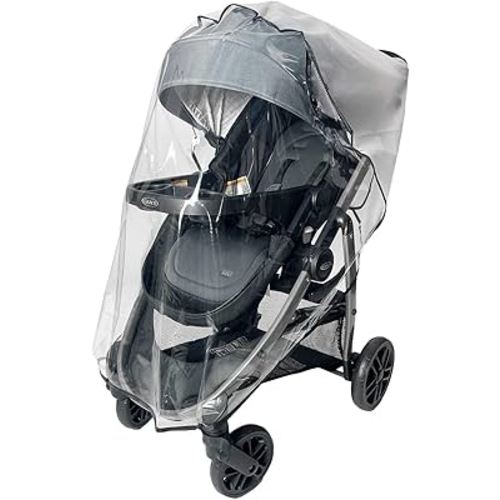 Rain Cover for Graco Modes Pramette Travel System Stroller and Graco Modes Nest Travel System Stroller - SASHA'S - Clear, Ventilation Holes, Maximum Coverage (Stroller not Included)