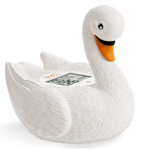 b&h Baby Bath Thermometer, Swan Digital Infant Safe Floating Bath Thermometer - Reliable Temperature Readings - Easy to Read Screen- Shower Timer - Waterproof and Floats in Water, Newborn Must Haves