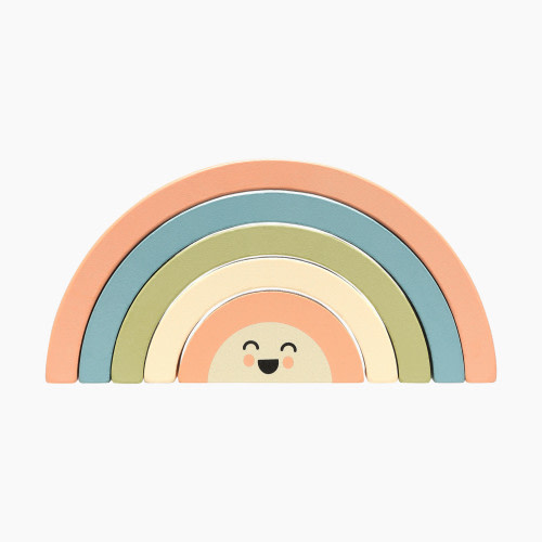 Pearhead Wooden Rainbow Stacking Toy
