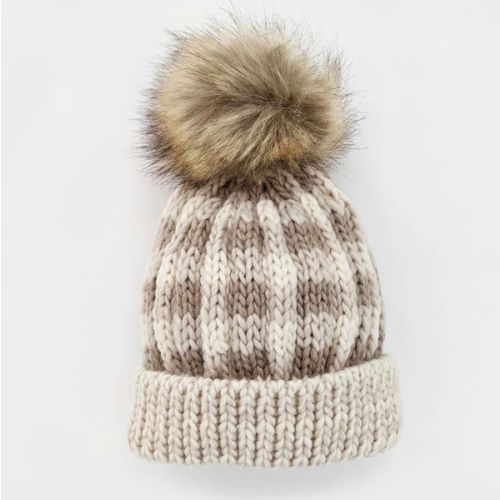 Baby & Kids' Buffalo Check Pom Pom Beanie