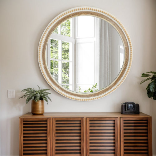 Frostley Round Wood Wall Mirror 31.5"