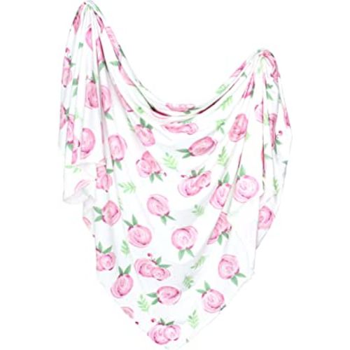 Copper Pearl Large Premium Knit Baby Swaddle Receiving Blanket Floral Grace