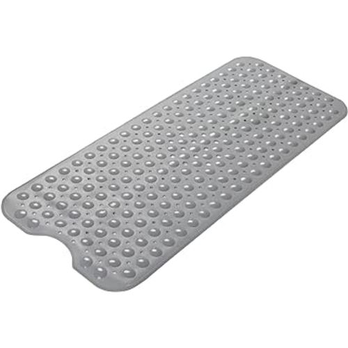 AmazerBath Bath Tub Mat, 40 x 16 Inches Non-Slip Shower Mats with Suction Cups and Drain Holes, Bathtub Mats Bathroom Mats Machine Washable, Grey