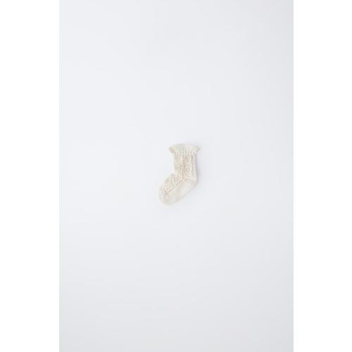 COTTON AND SILK OPENWORK SOCKS - Ecru | ZARA United States