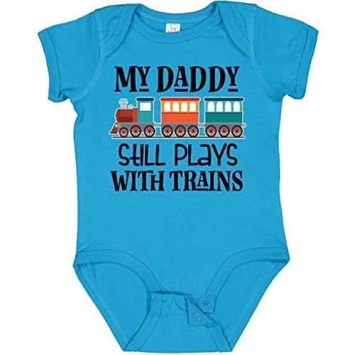inktastic Daddy Still Plays with Trains Baby Bodysuit