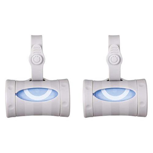 Ubbi Retractable On-the-Go Dirty Diaper Disposal Bag Dispenser for Baby Travel, Gray, 2 Pack