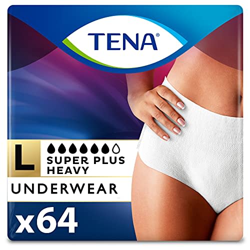 TENA Incontinence & Postpartum Underwear for Women, Super Plus Absorbency - Large - 64 Count