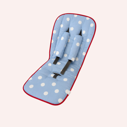 Pram Liner - Blue Polka Dot