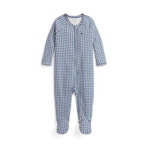 Baby Boys Gingham Cotton Footed Coverall