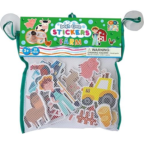 VARUN Buddy & Barney | Farm Bath Time Stickers - Bath Tub Fun for Kids & preschoolers BB146