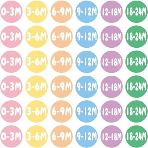 360 PCS Baby Clothing Size Stickers for Nursery Drawer(0-24 Months