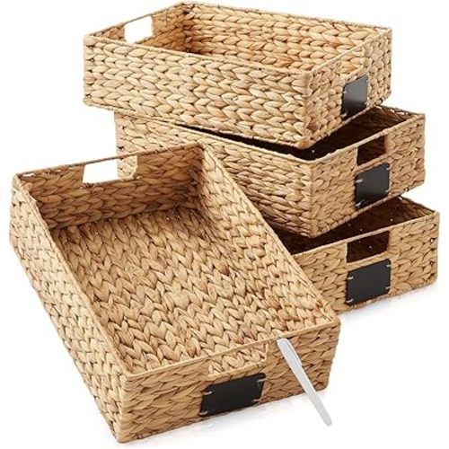 Set of 4 Water Hyacinth dresser baskets
